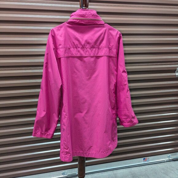 Vintage Women's Pink Fuchsia Retro Fit & Flare Windbreaker Jacket Coat - Picture 2 of 10
